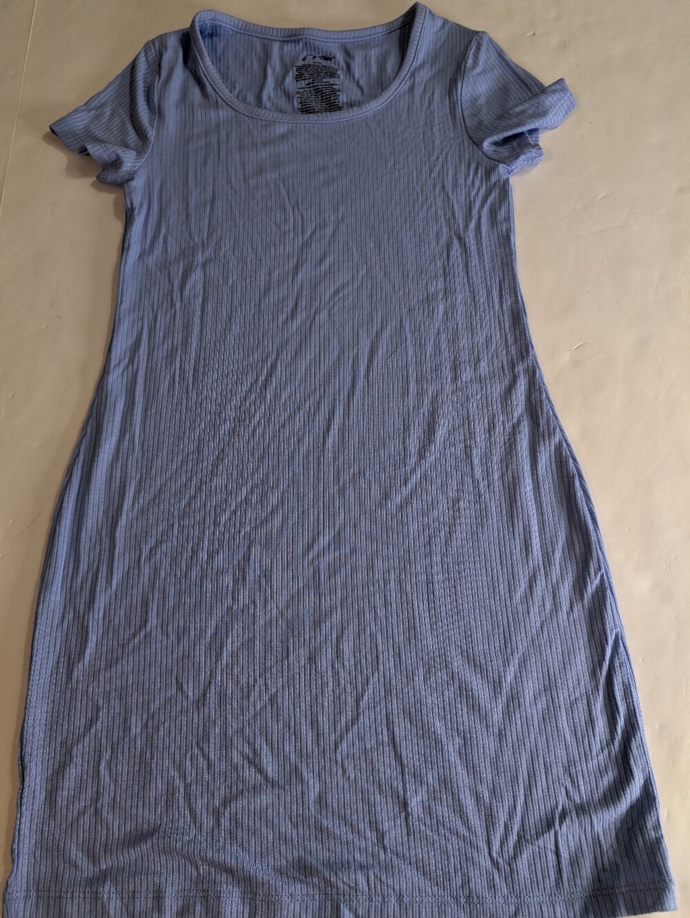Art Class Light Lavender Ribbed Girls Short-Sleeve Knit Dress Sz M8